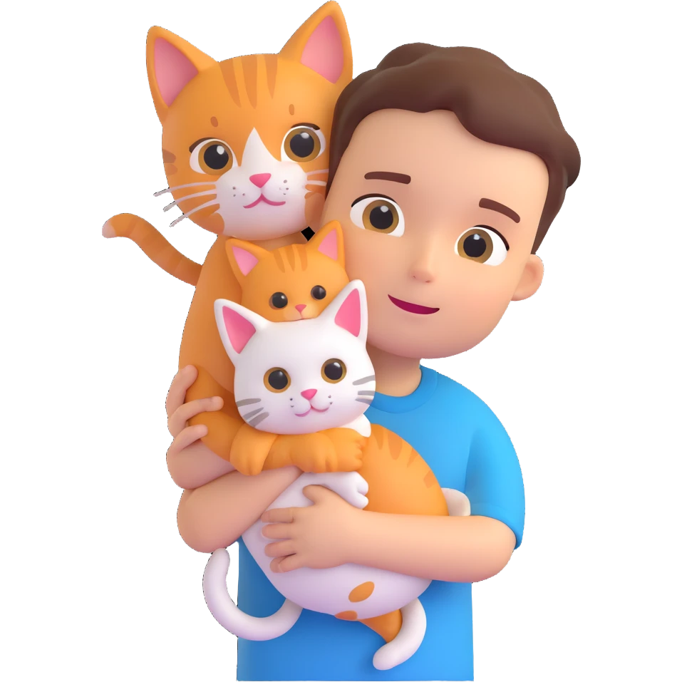 boy with cat  emoji