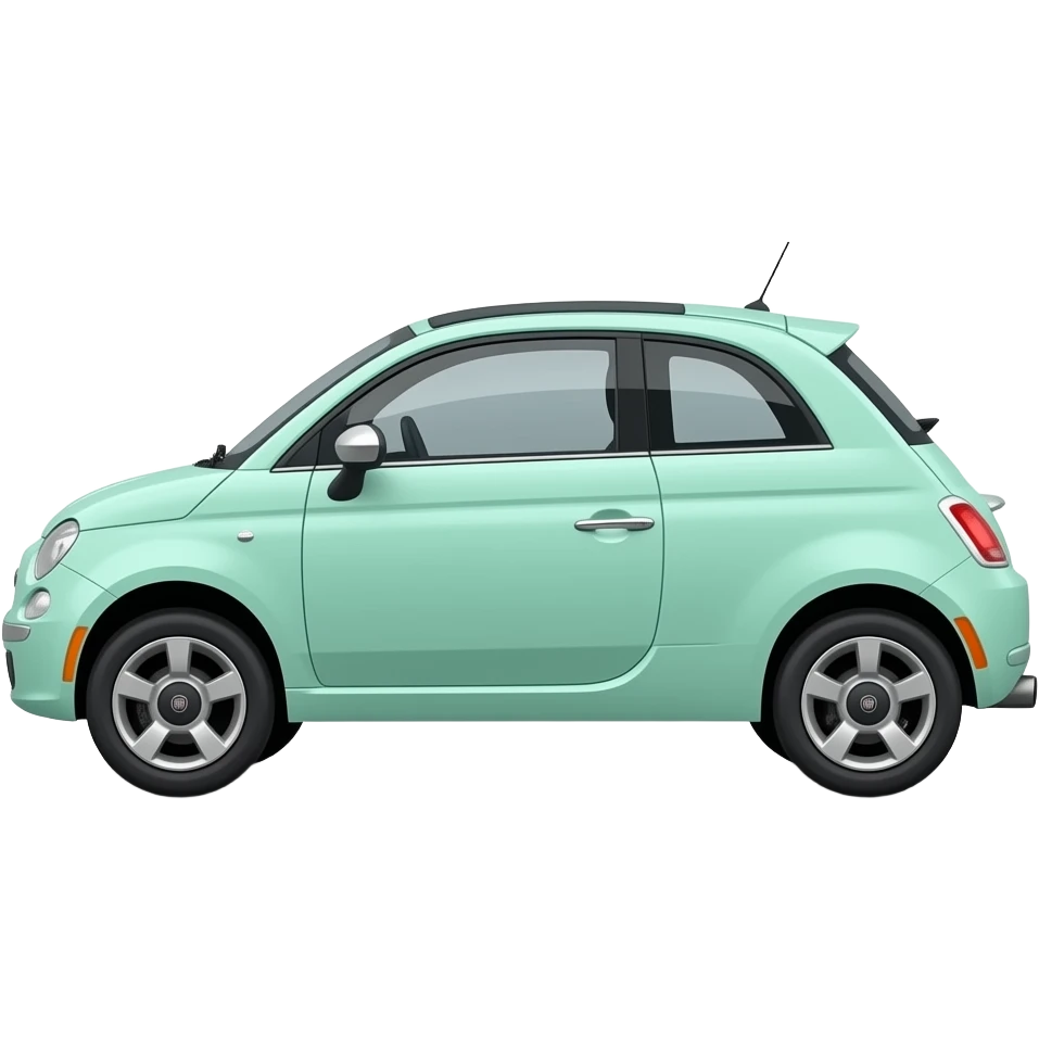 mint green fiat 500 twinair vintage total sideview emoji