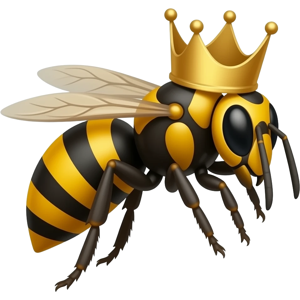 Make a Wasp queen with an crown make it on the side emoji
