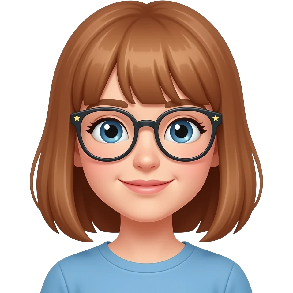 A cassule girli to a girl whith  stars on her glasses emoji