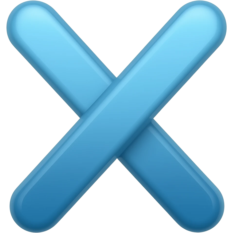✗ en bleu emoji