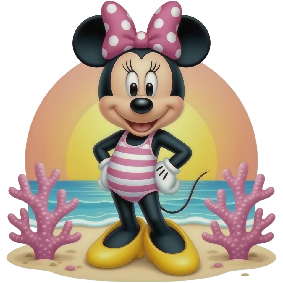 minnie mouse swimsuit and pink and white stripes photo in the stone age sunset beach A pink Mrs girl dancing pink caveman hawaiian wears a pink white Brown hair and pink dots in white gradient swimsuit white dots and pink big dots and white pink gradient corals and starbucks one piece swimsuit emoji
