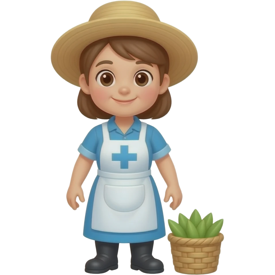 The cartoon farmer's nurse full body emoji