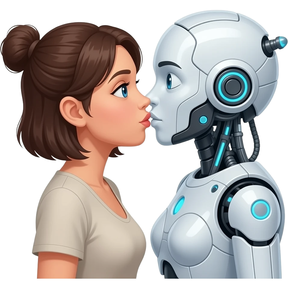 Kissing Gemini (make Geminib a Feminine ai robot). emoji
