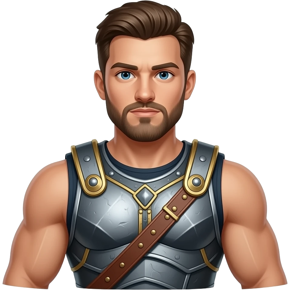 Muscular handsome armoured warrior emoji