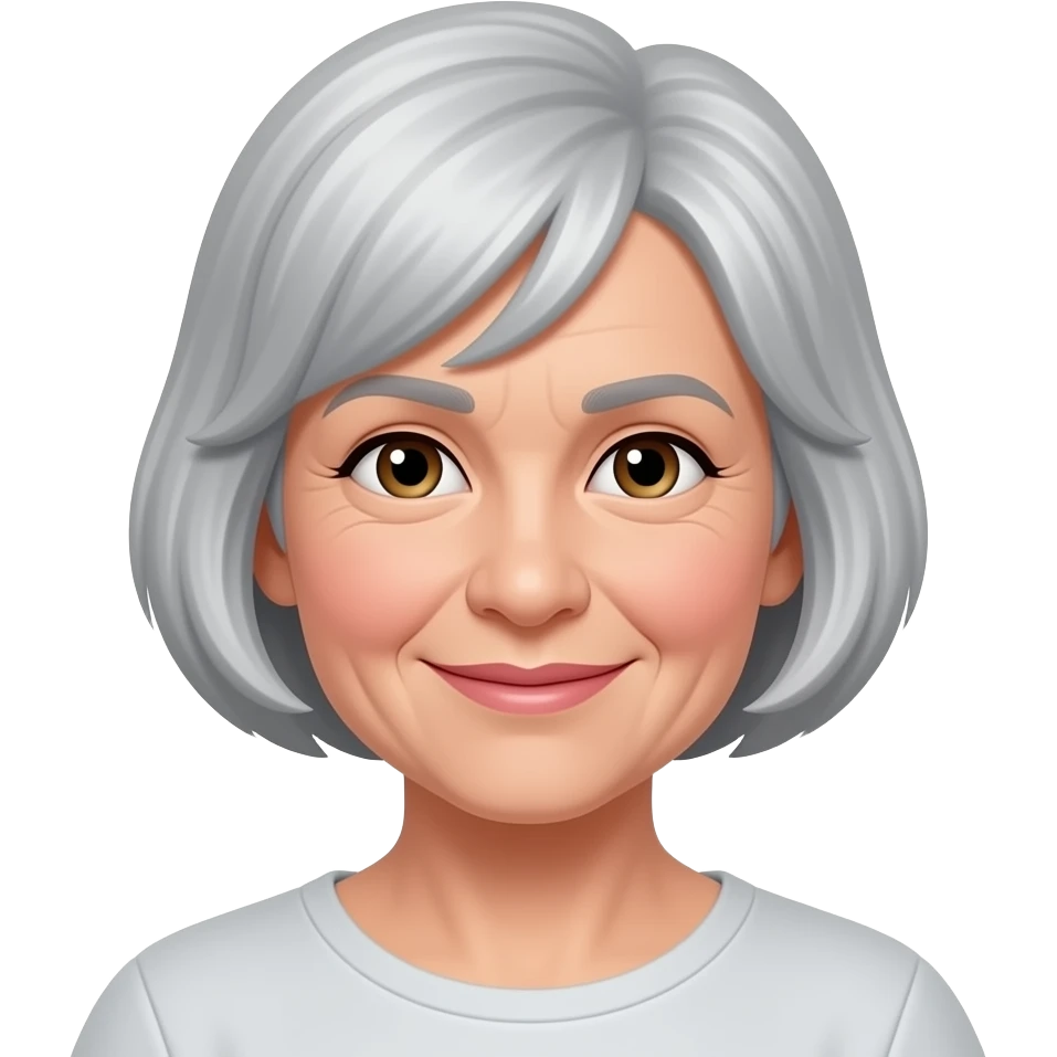 Older lady with short hair emoji
