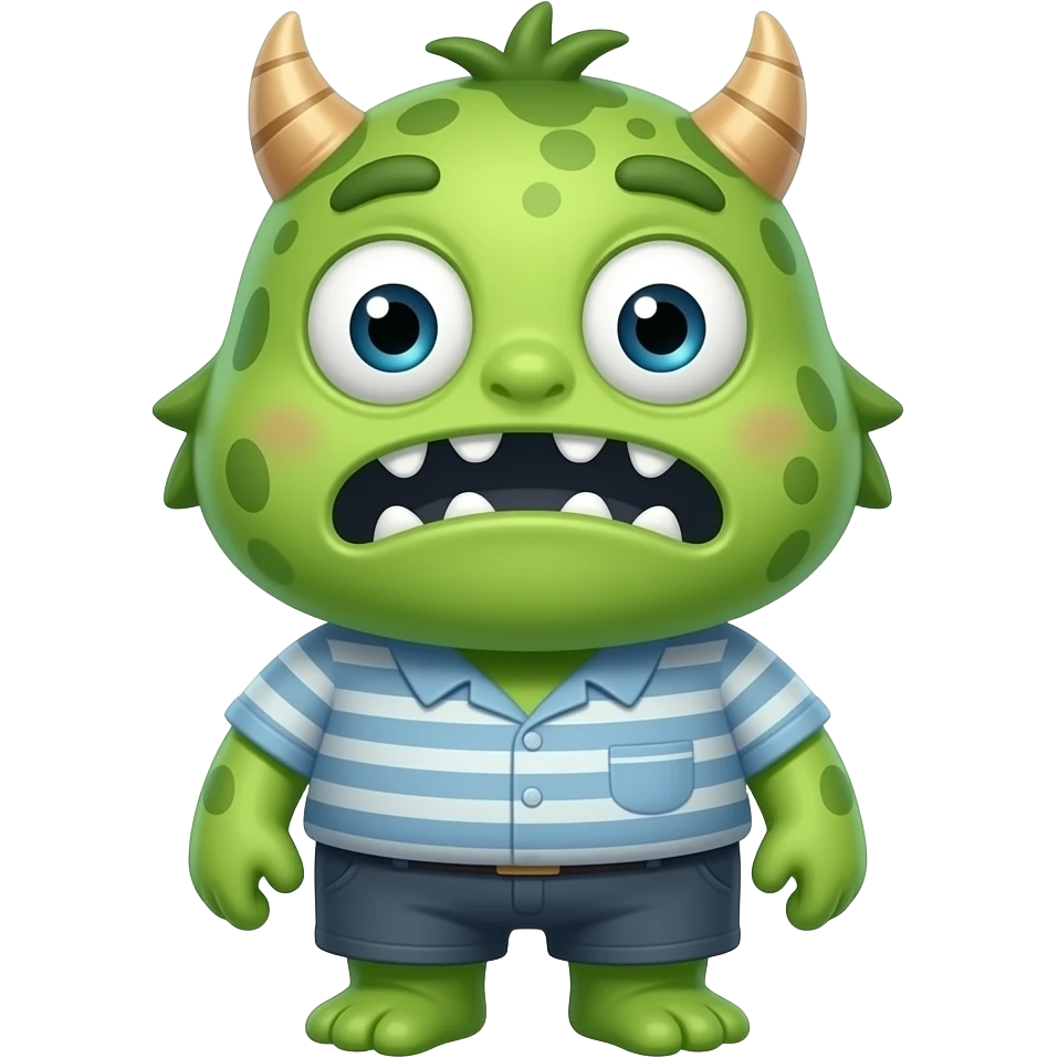 cartoon monster who is retiring emoji