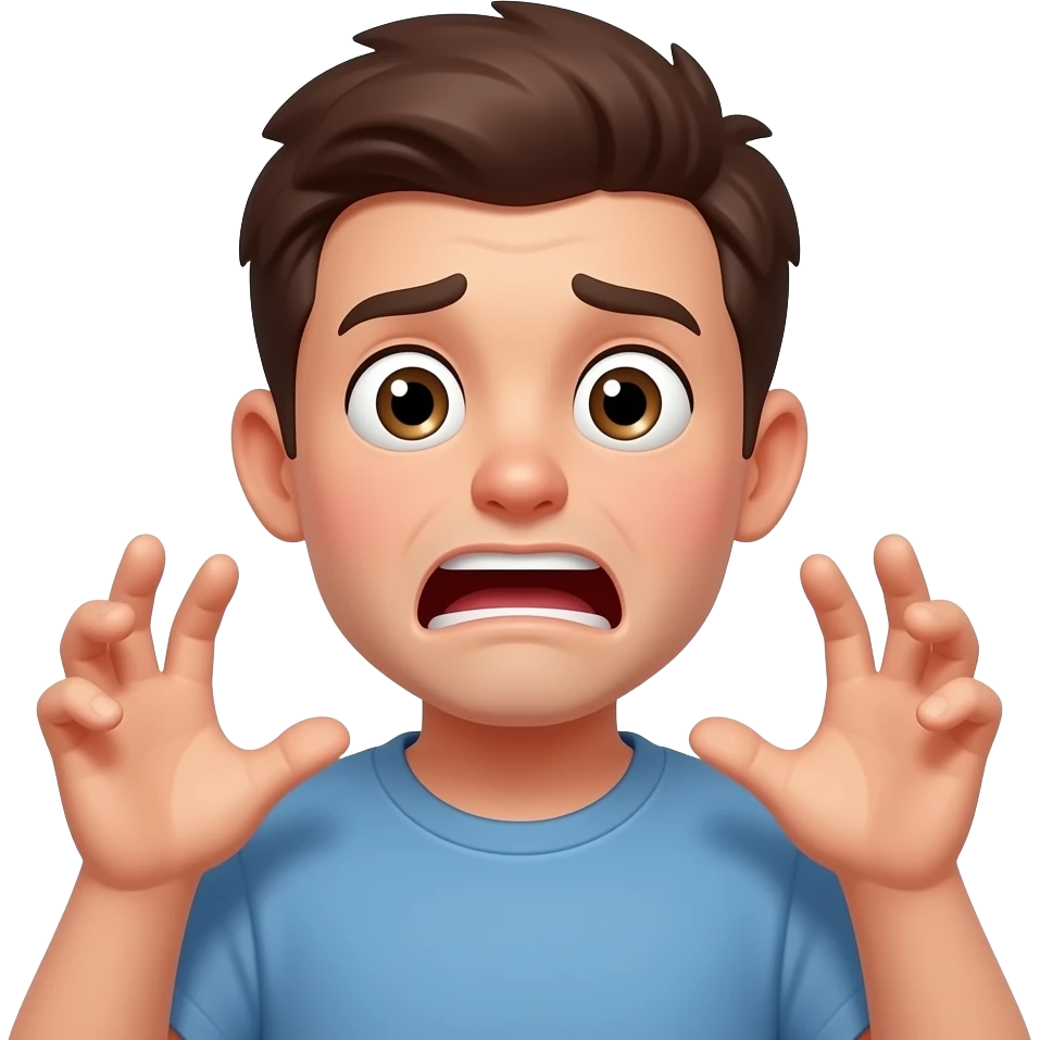 young man scared emoji