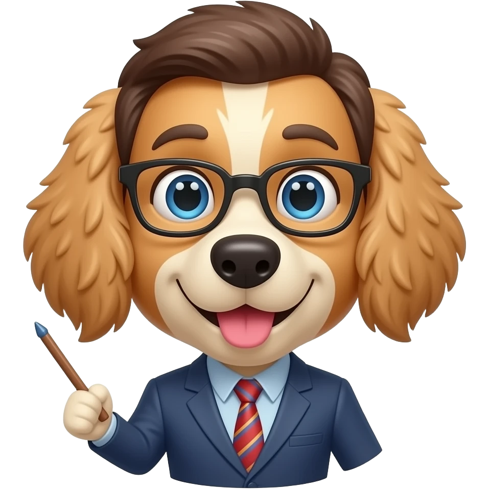 дай смішного вчителя звязаного з мопсем emoji