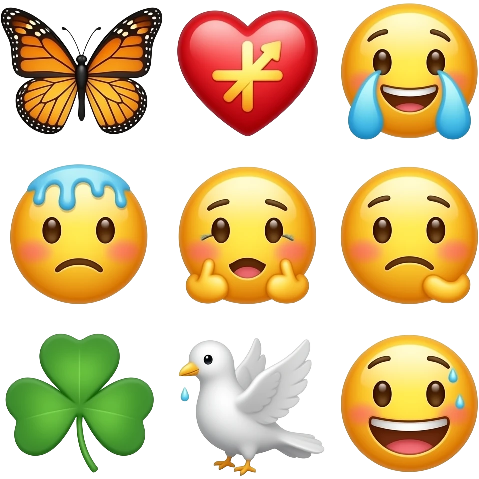 🦋❤️‍🩹😂🥹🫠🫶😫☘️🥲🕊️😅 emoji