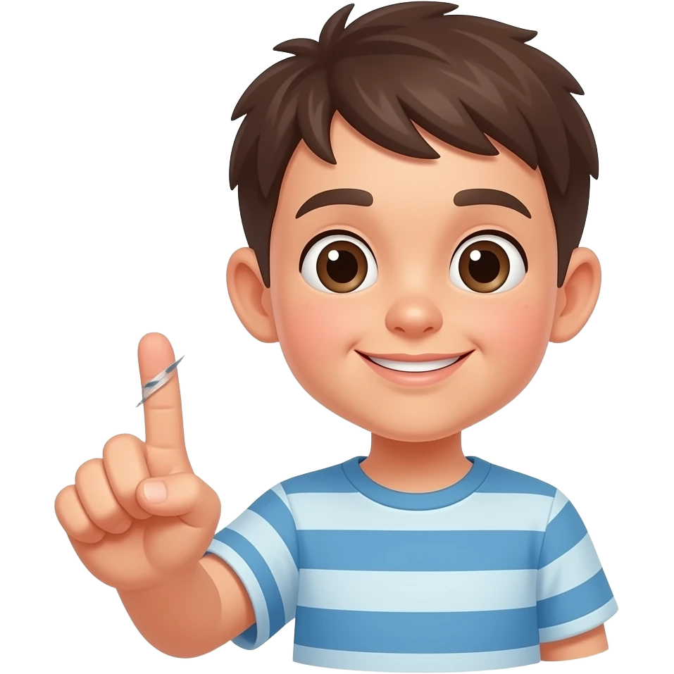 a kid cuts a finger emoji