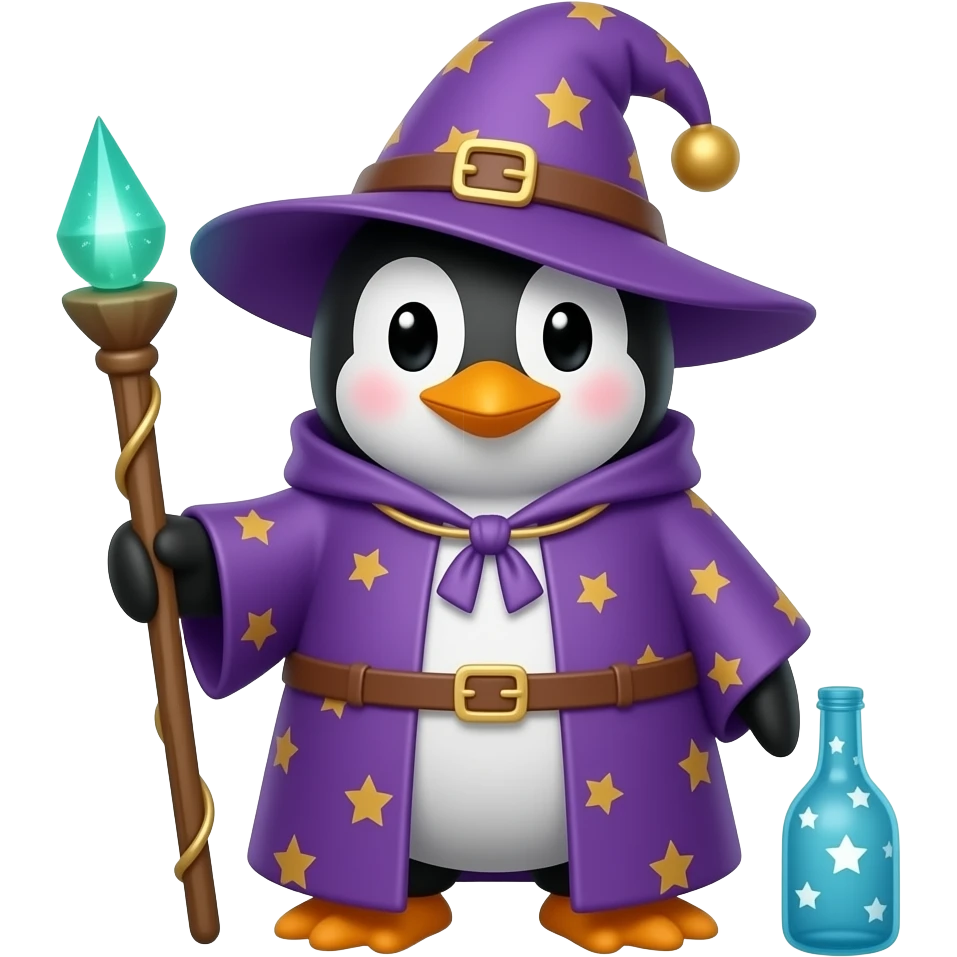 Penguin Wizard emoji