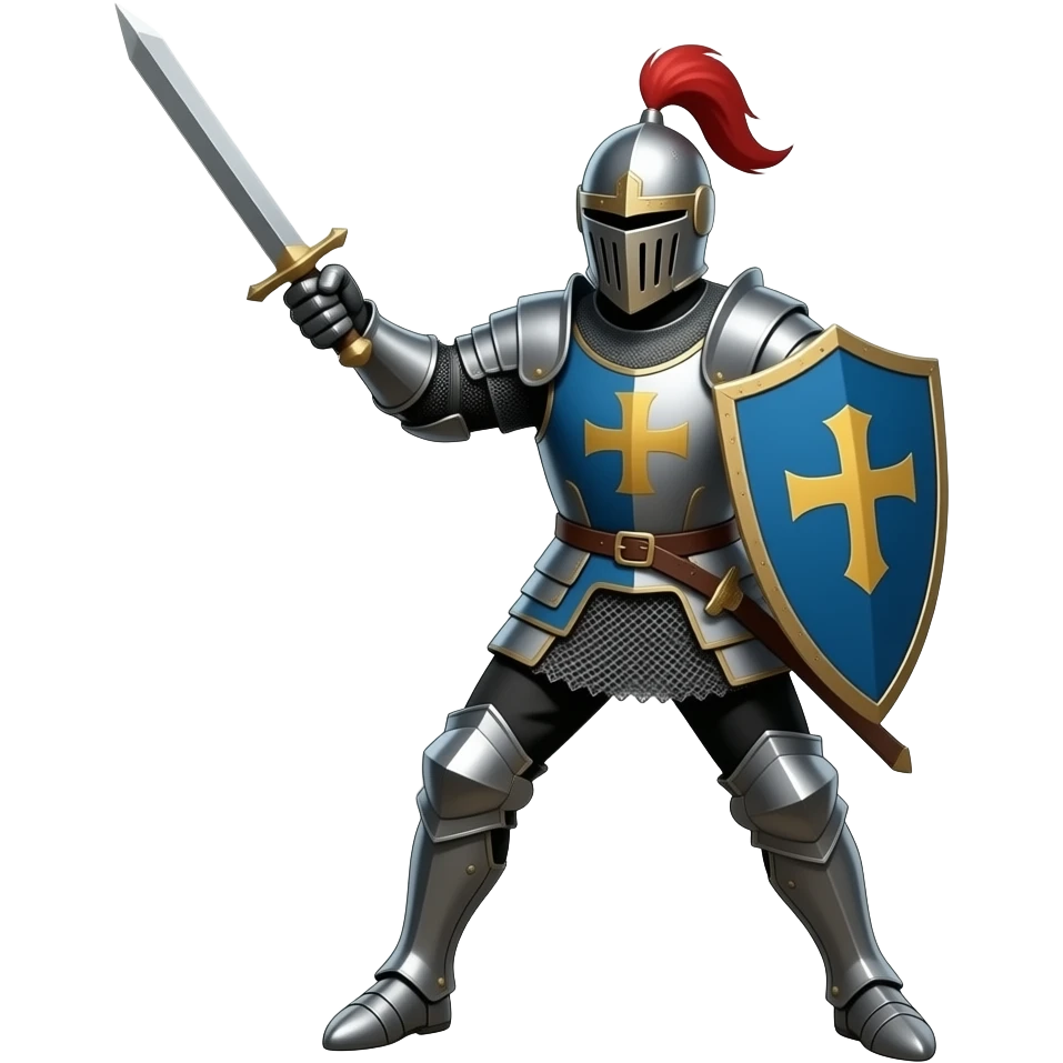 knight fighting with many emoji