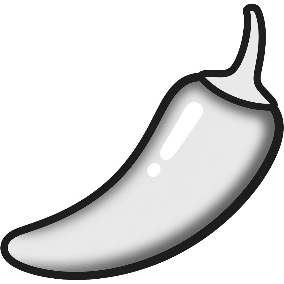 고추 길게 투명 겉선만 검정 emoji
