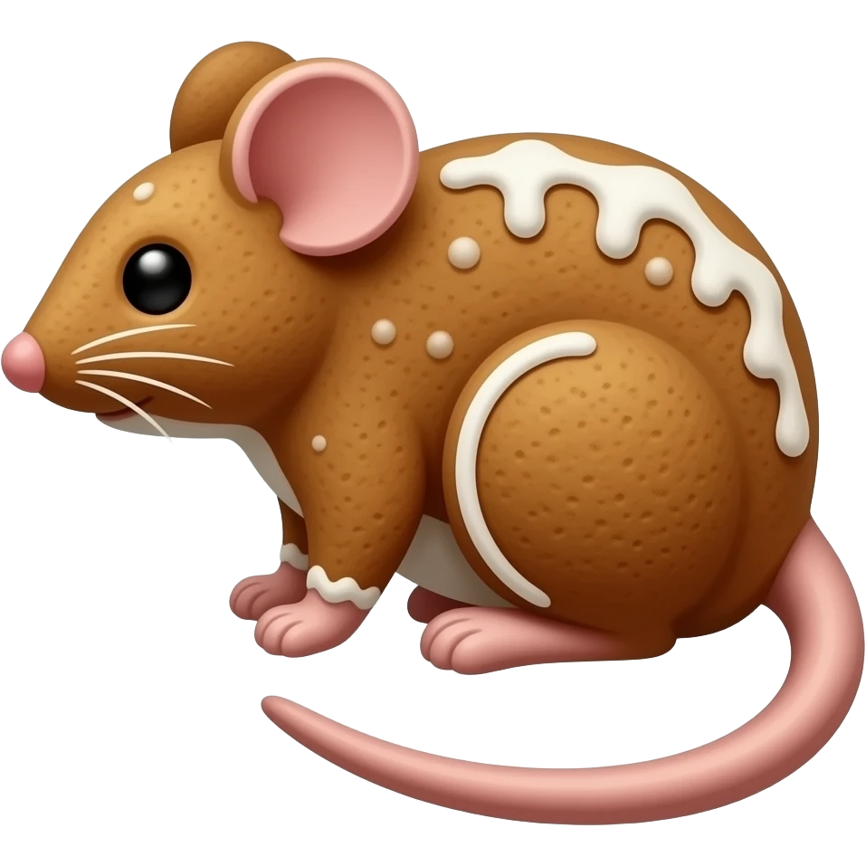 Gingerbread mouse emoji