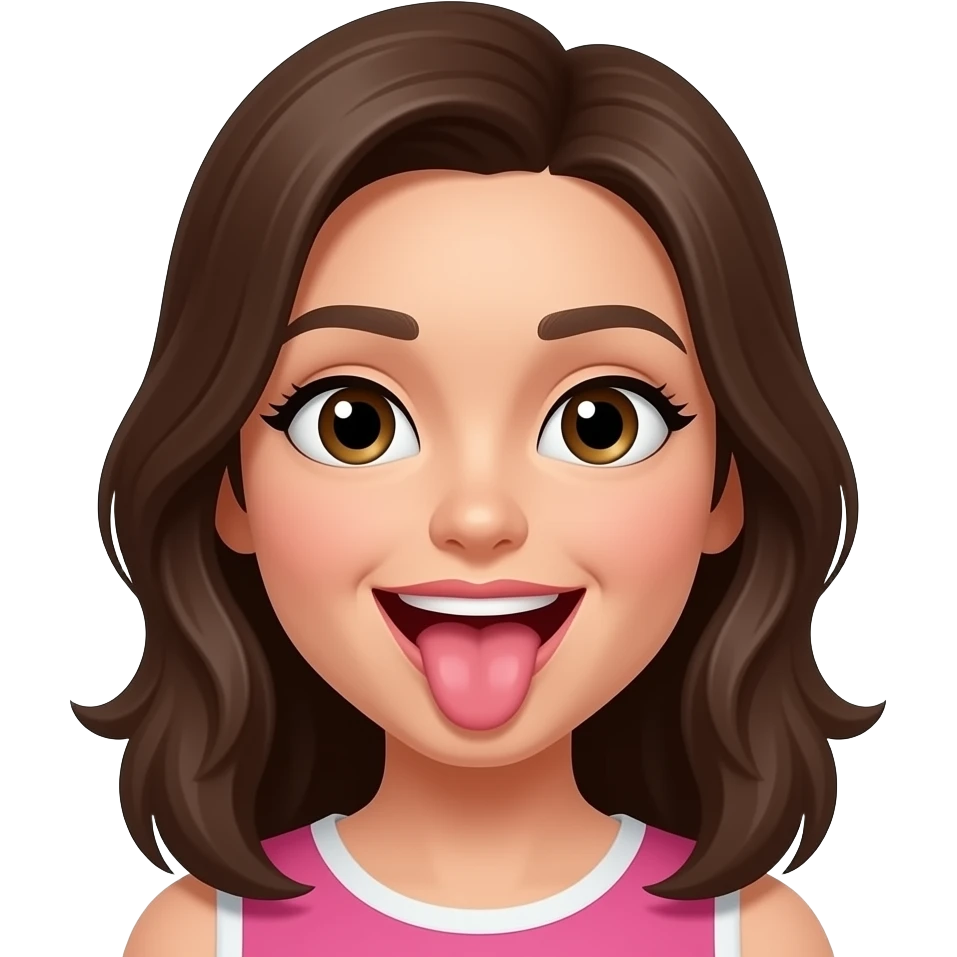 Female open mouth tongue out emoji