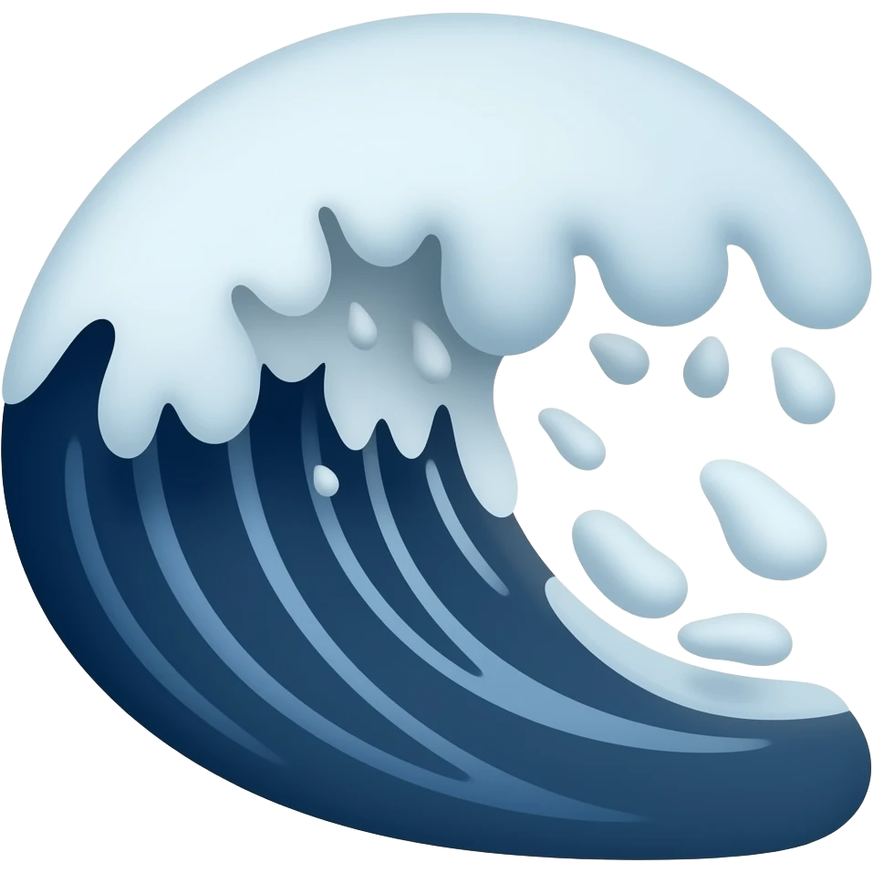 Dark rough wave emoji