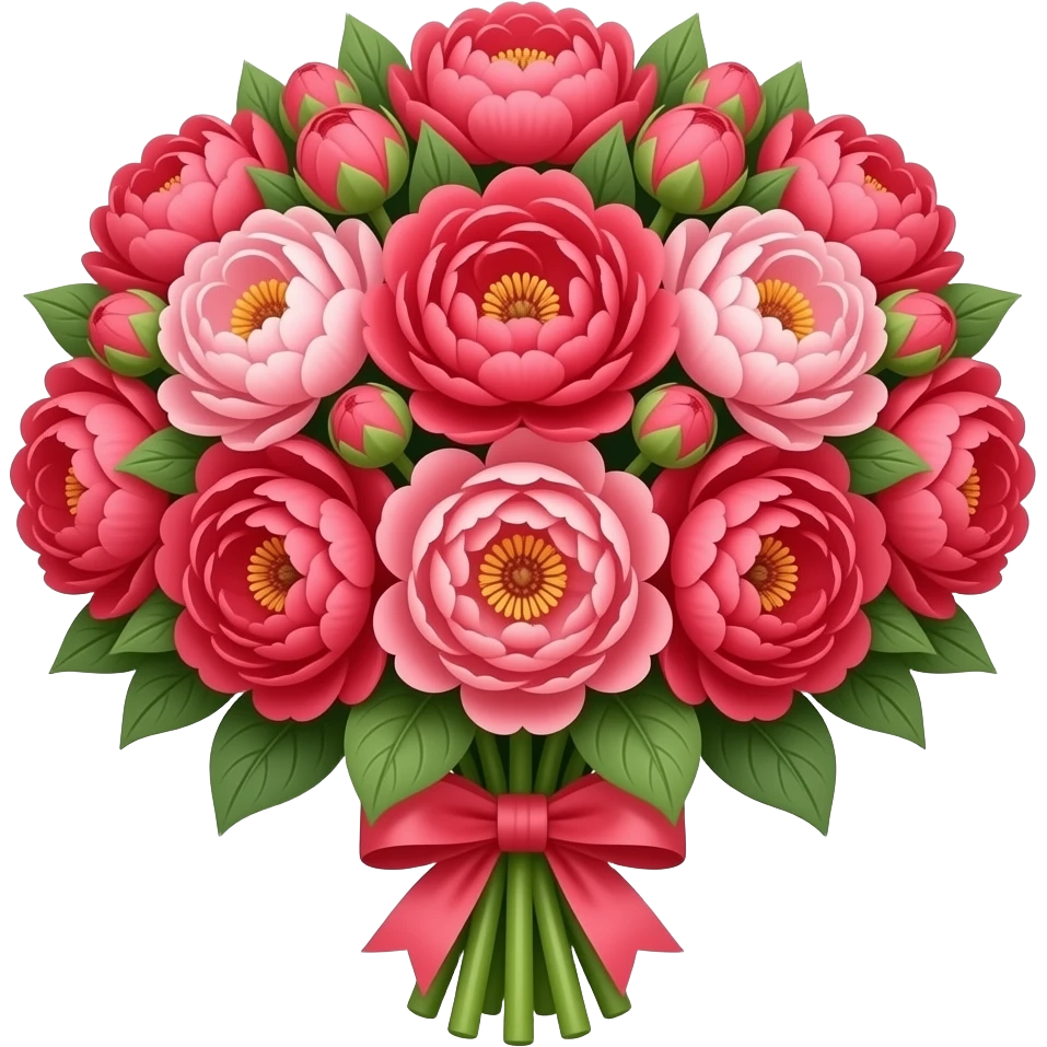 pastel red flowers bouquet huge emoji