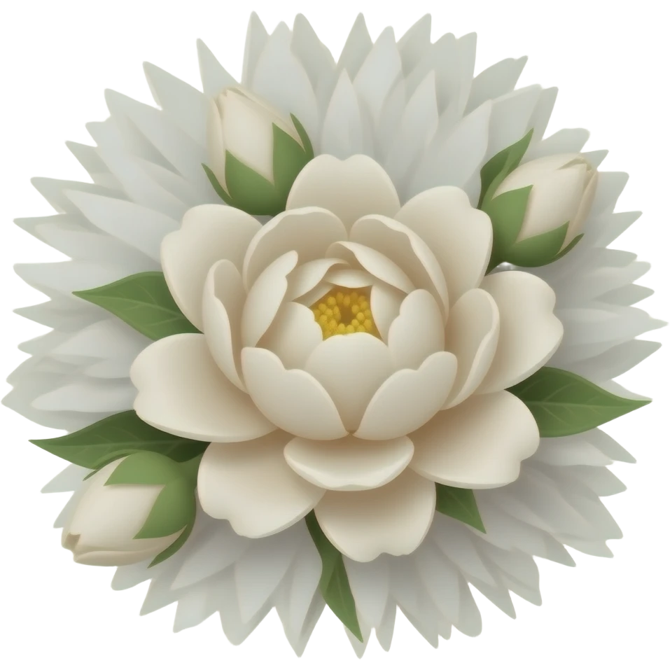 Small cream colour pressed flowers realistic emoji