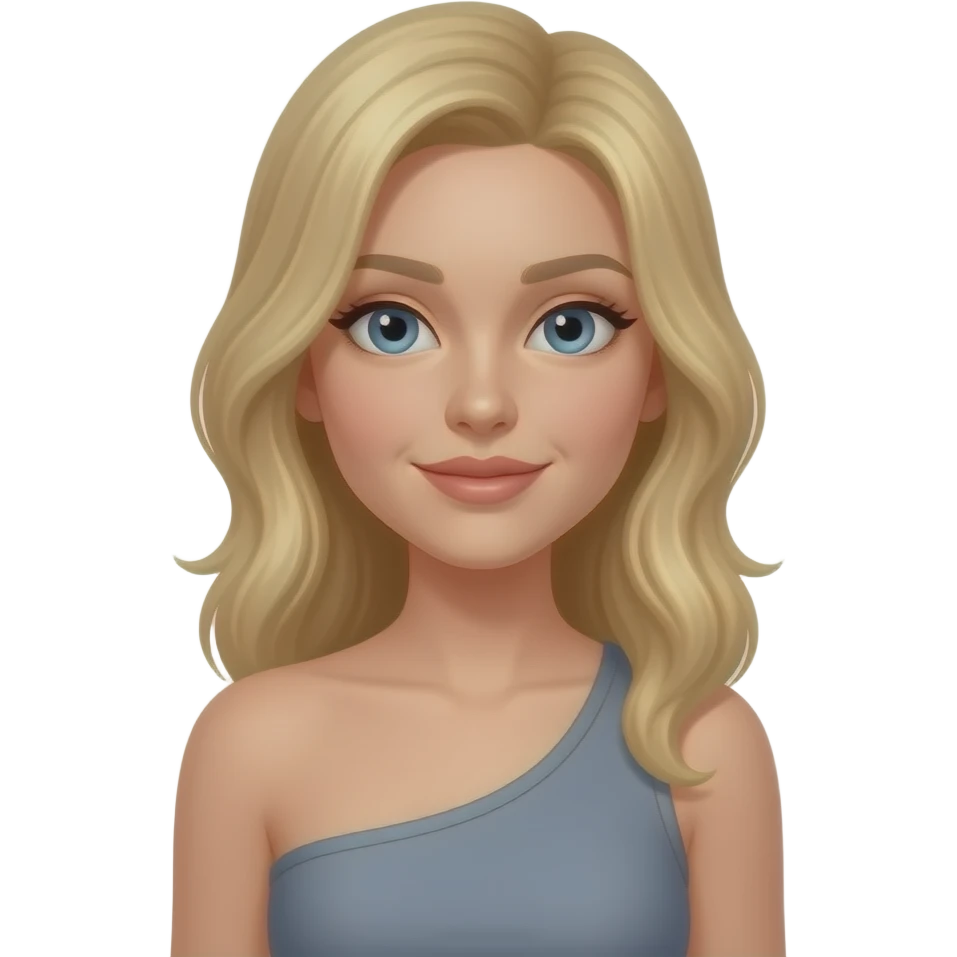 Blonde Emoji girl with large right shoulder sling emoji