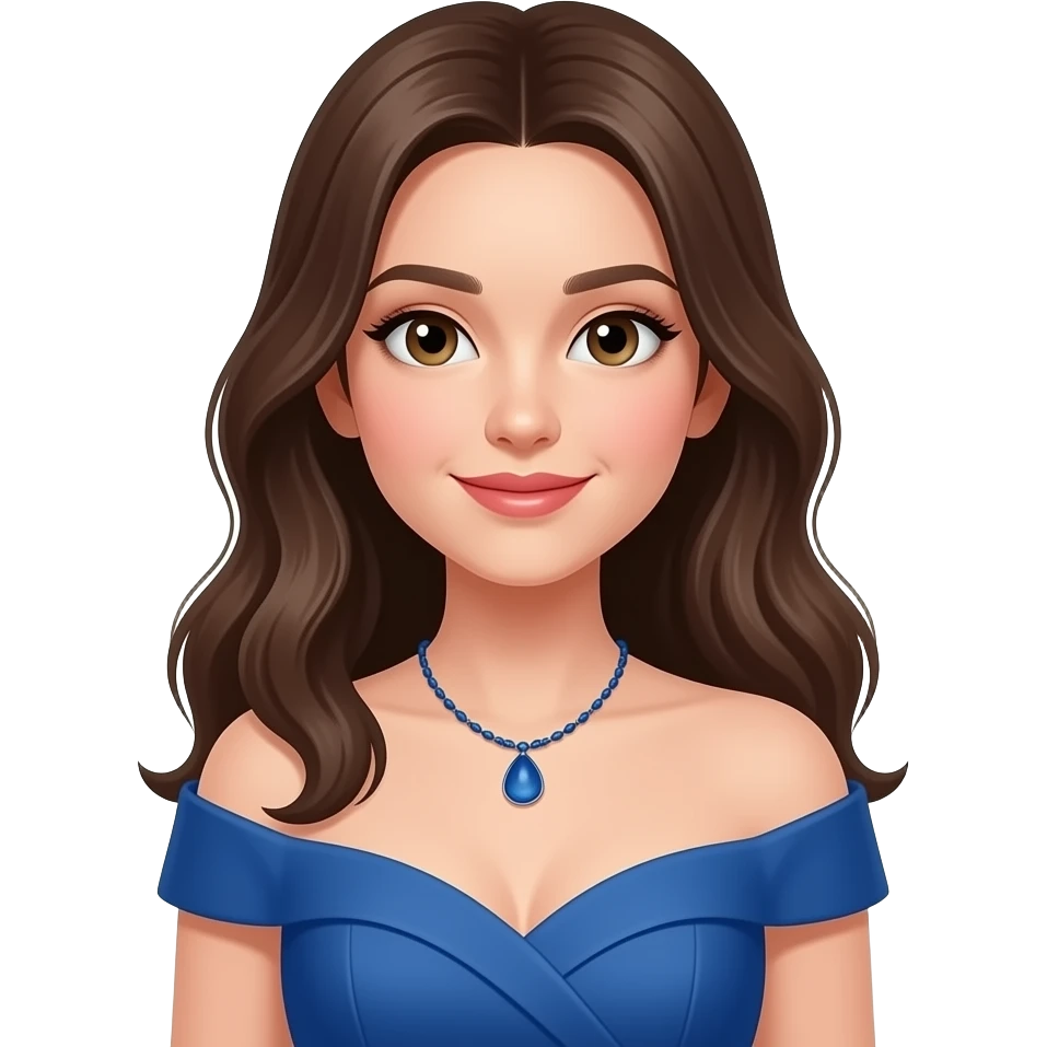 یه دختر زیبا با لباس مجلسی آبی emoji
