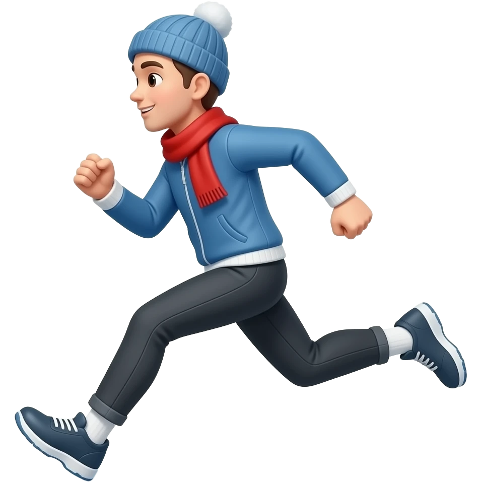 winter running emoji