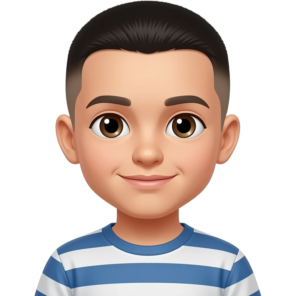 White kid with black buzz cut emoji