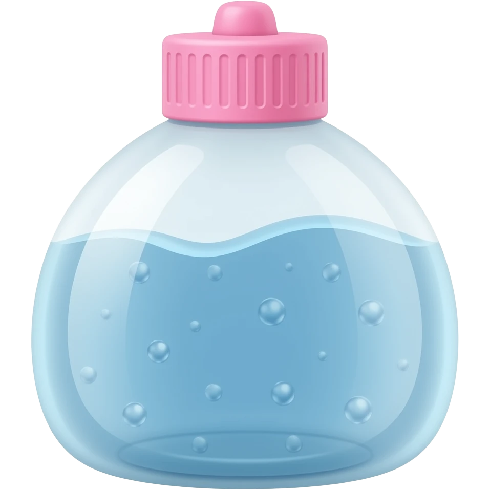 Refreching ice cold water that’s blue and the cute water bottle that’s pink emoji