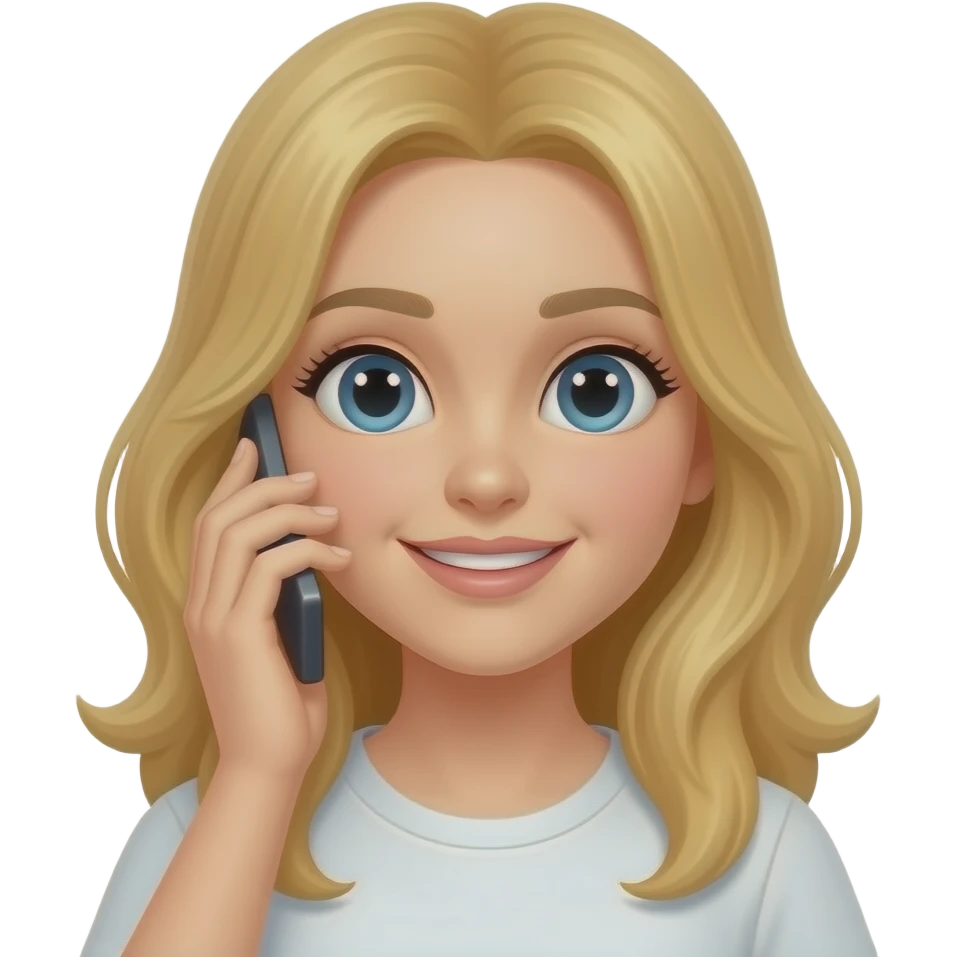 Девушка блондинка разговаривает по телефону emoji