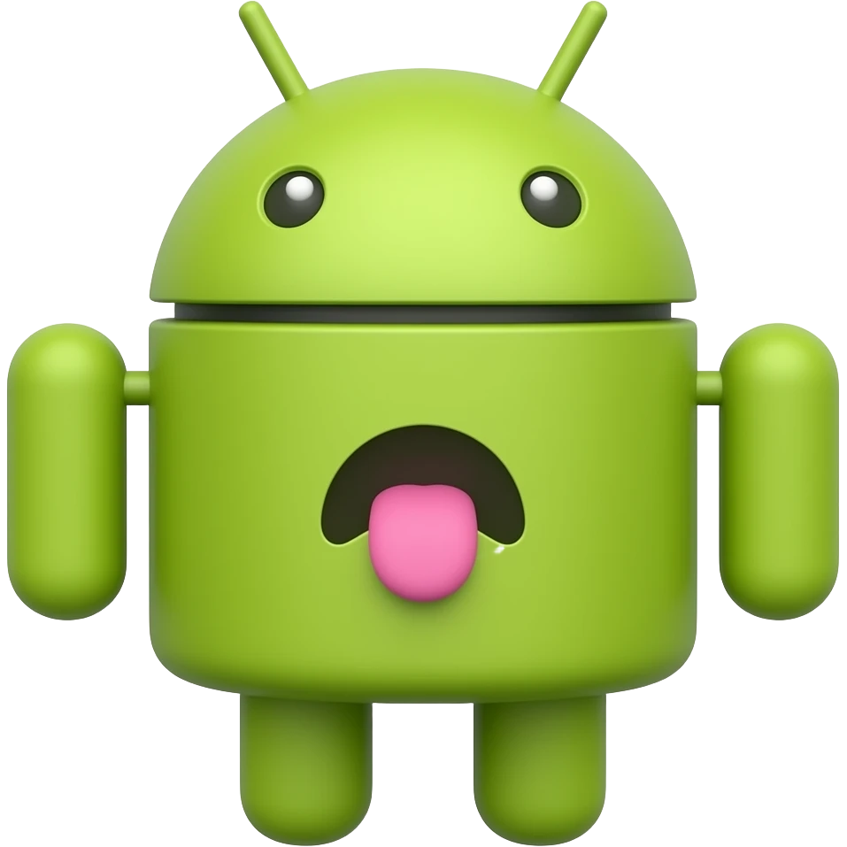 Android, yellow face, 2 dimensional pouting face emoji