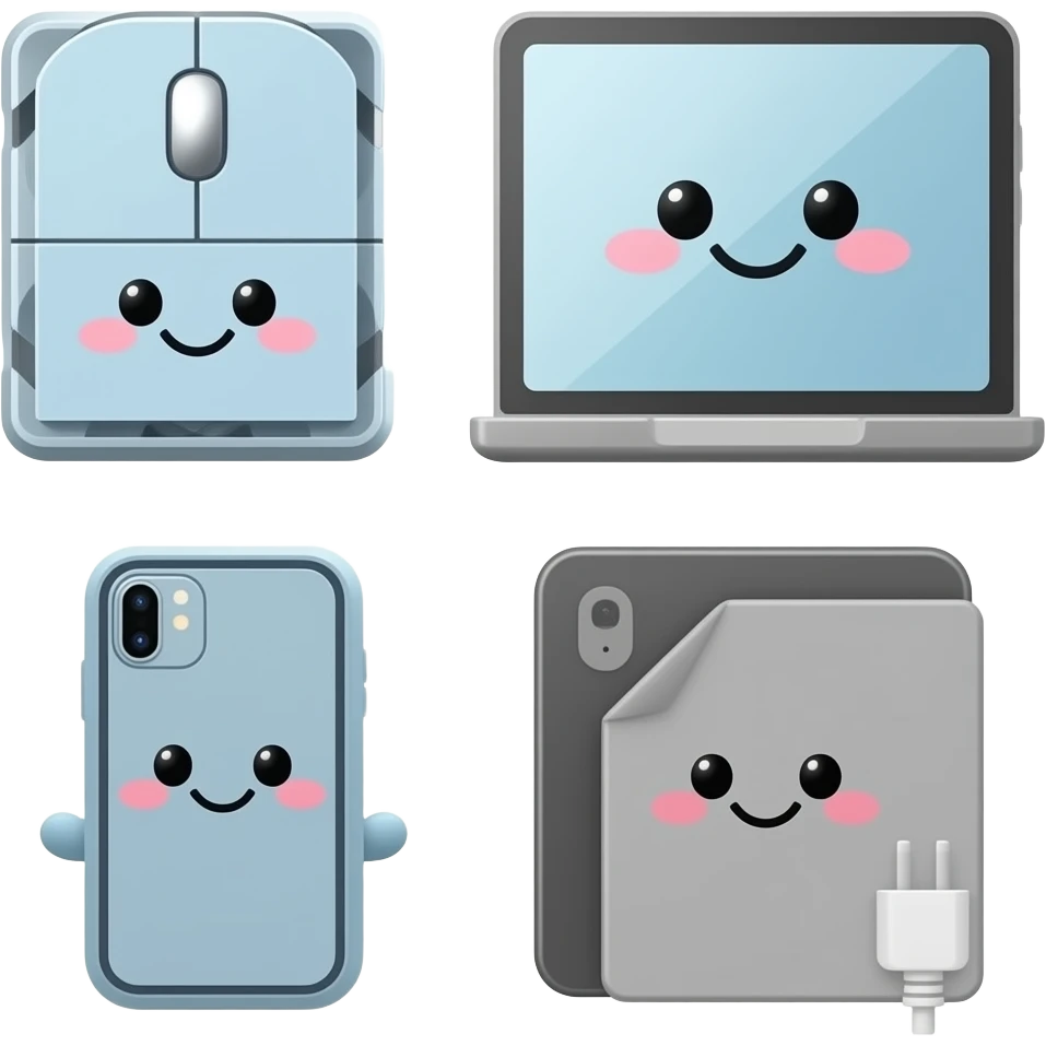 Laptop face cute laptop mouse face cute iPhone face cute tablet face cute plug face cute app face cute emoji