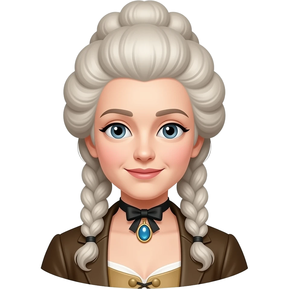 Mujer burguesa con peluca emoji