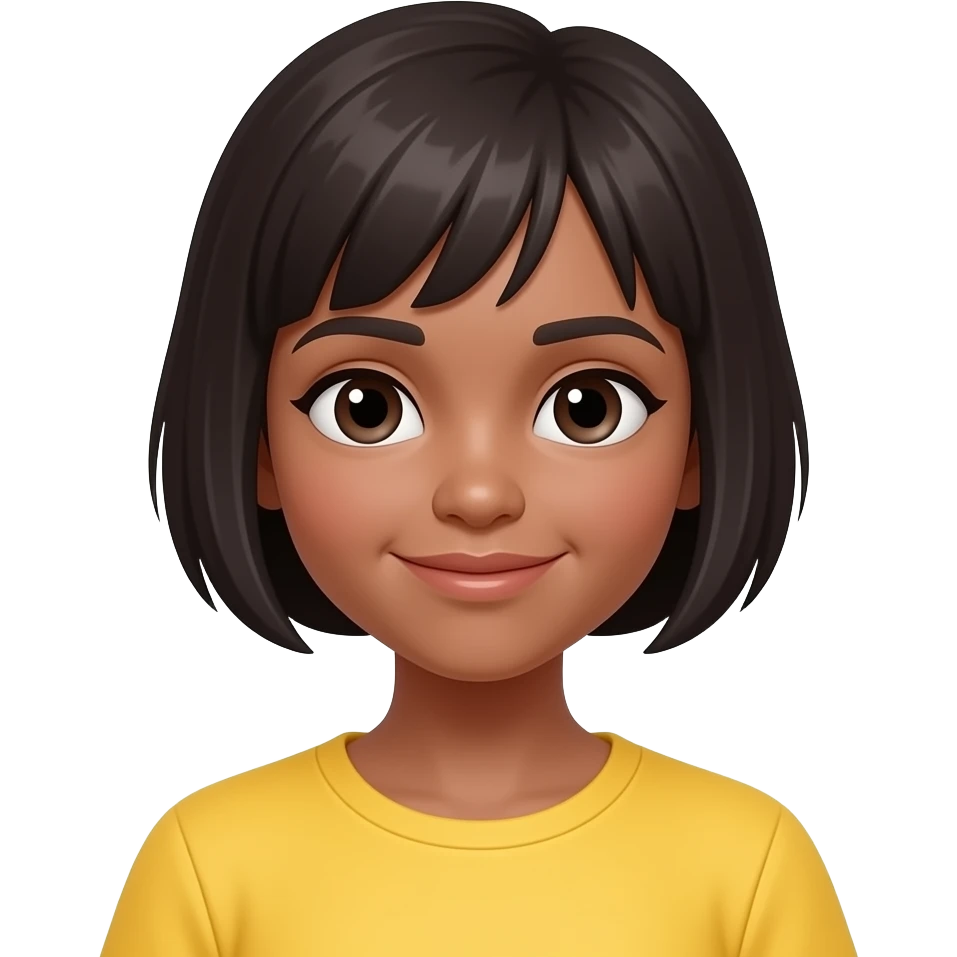 short hair girl in yellow emoji
