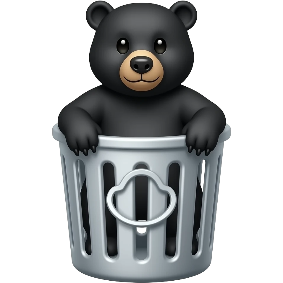 black bear in a garbage bin emoji