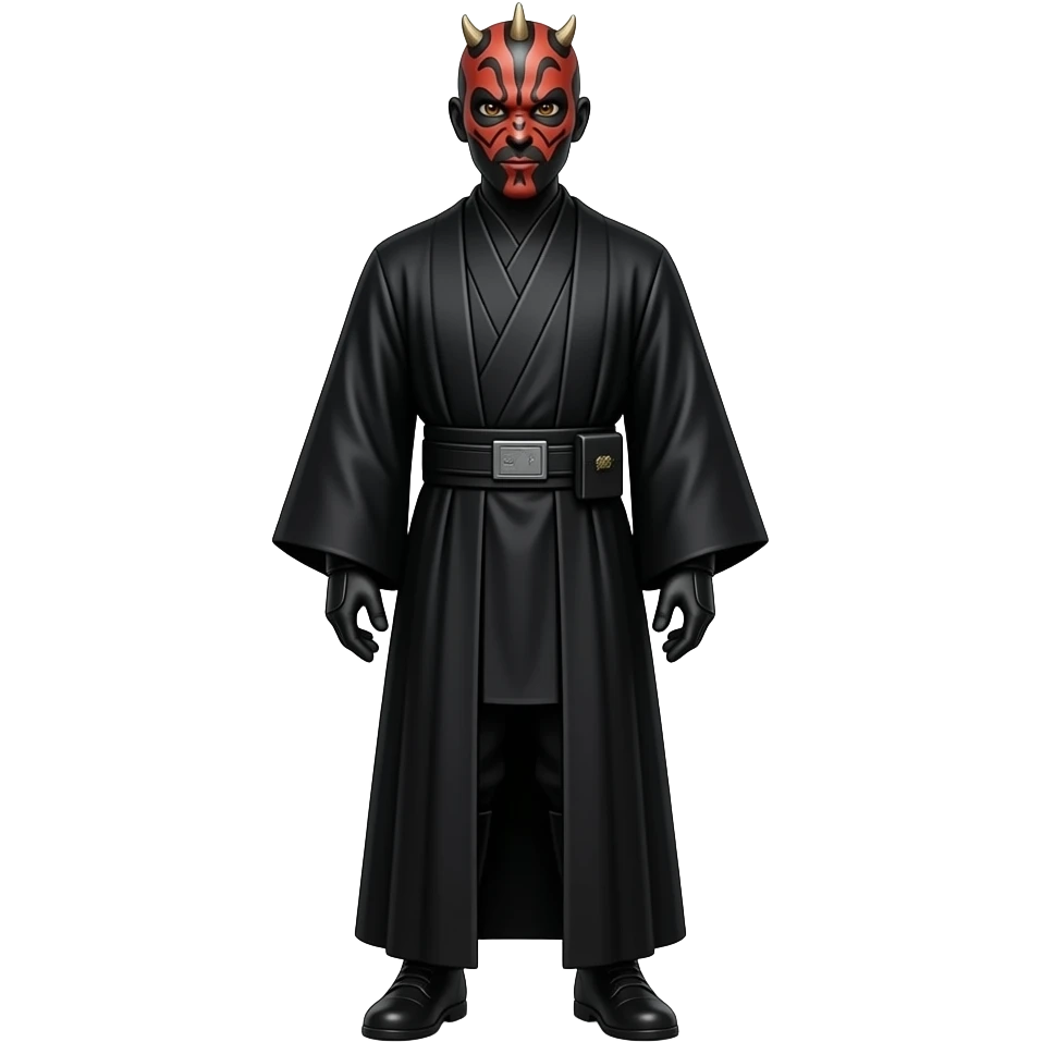 Full Length body Realistic Darth Maul standing in his black robe emoji