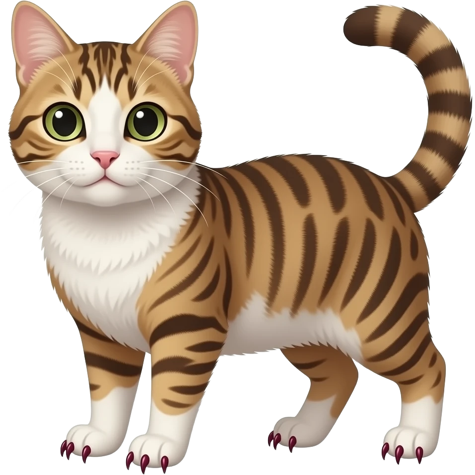 Котик с длинными бордовыми ноготками emoji