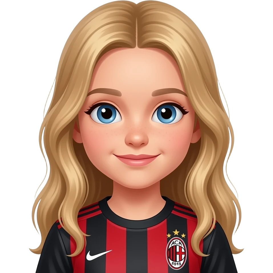 È una femmina ha i capelli biondi e lunghi ha 12 anni e adora il ACM Milan emoji