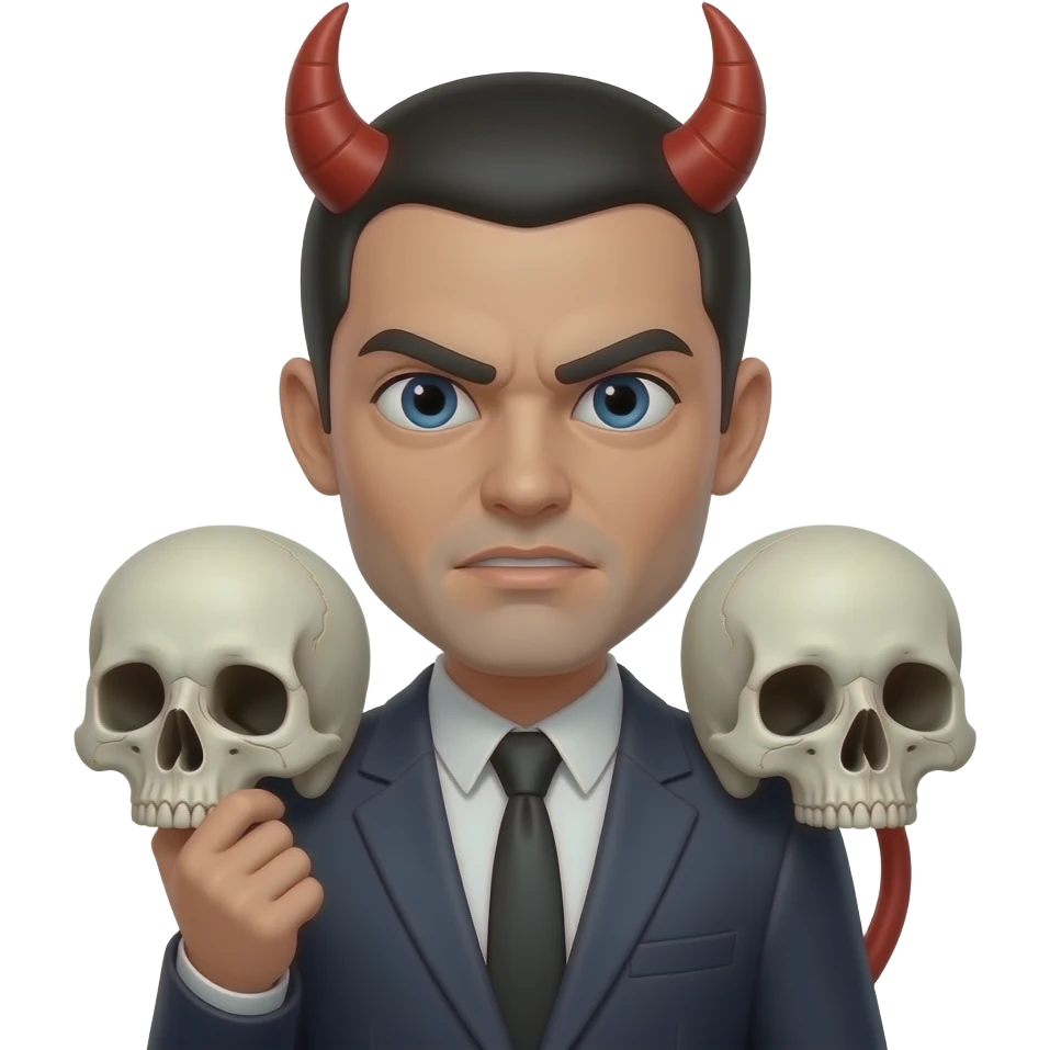 devil, serious, skull emoji