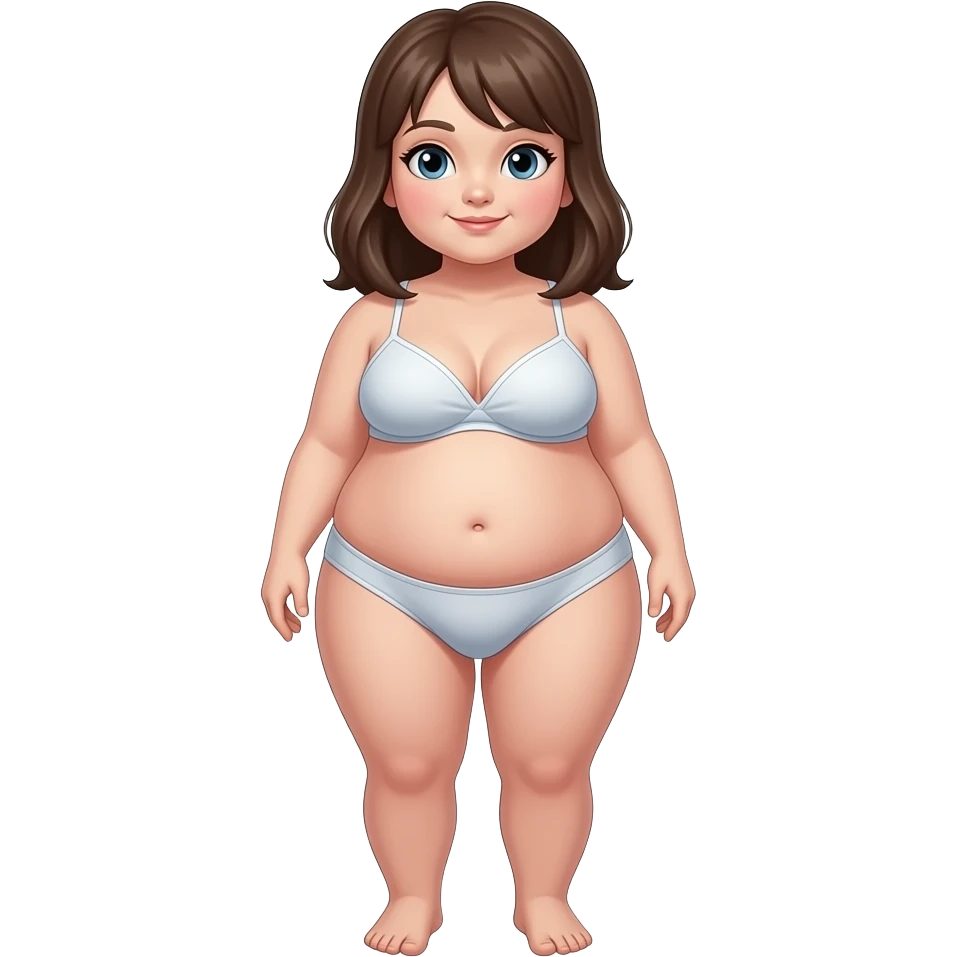 فتاة ترتدي ملابس داخلية والصورة كاملة الجسم وقالب جسمها بدين emoji