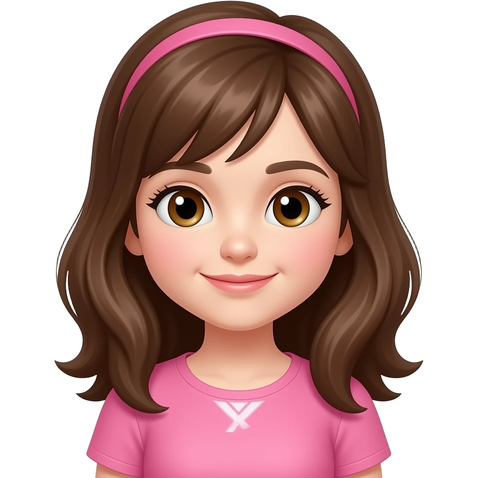 brown hair pink girl emoji