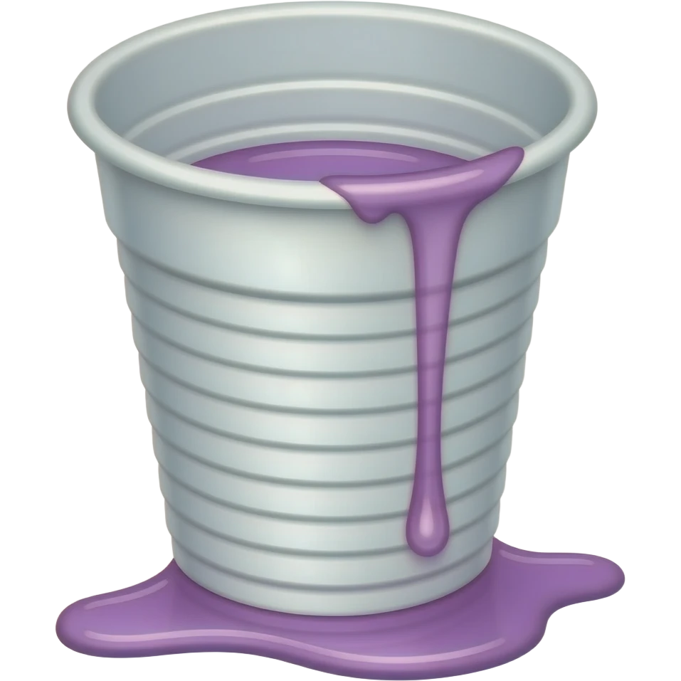White double stack styrofoam cup wit purple dripping from it emoji