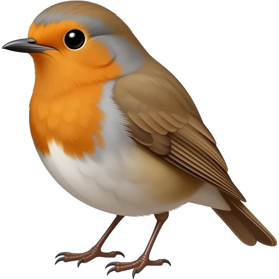a realistic robin emoji