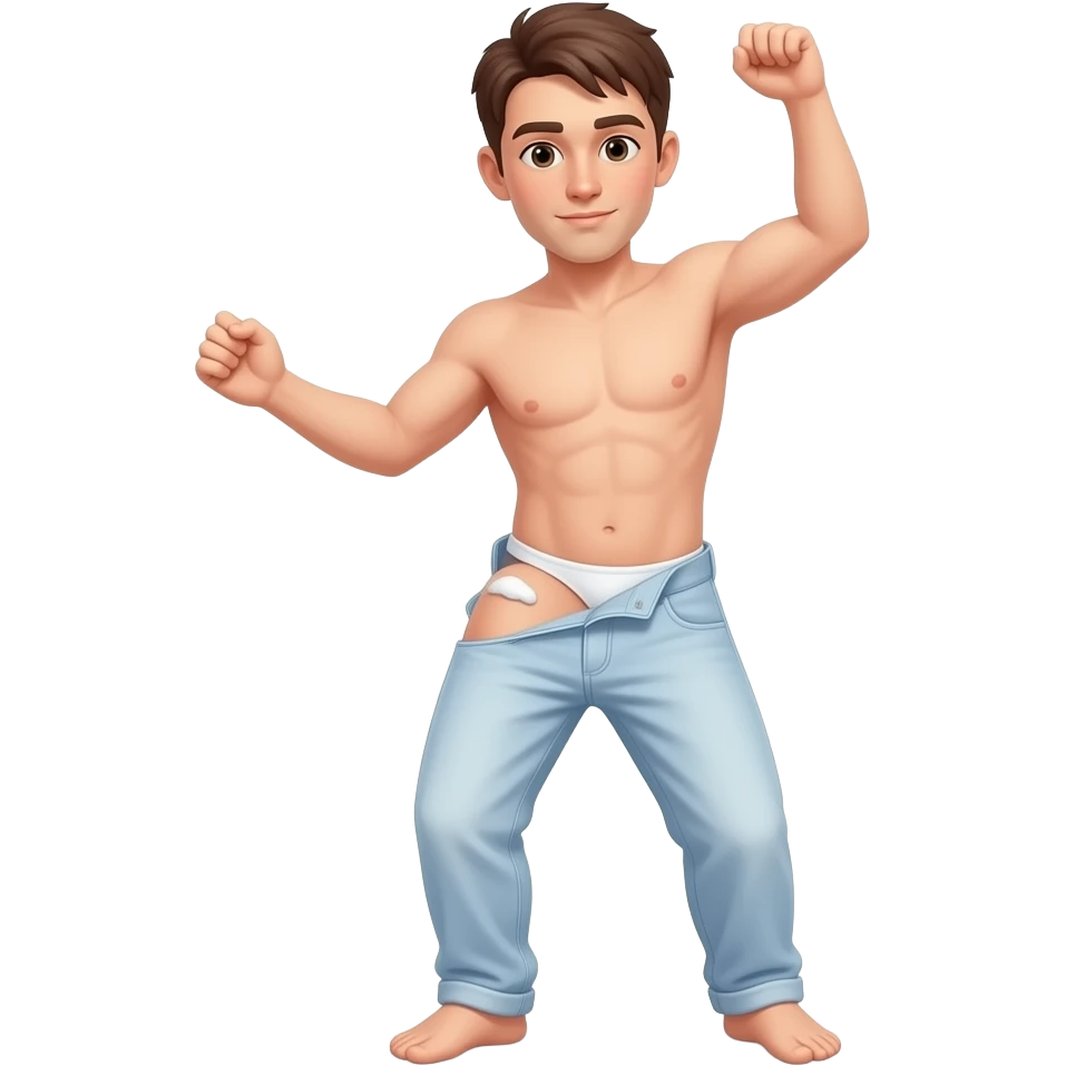 Dancing human with peed pants emoji