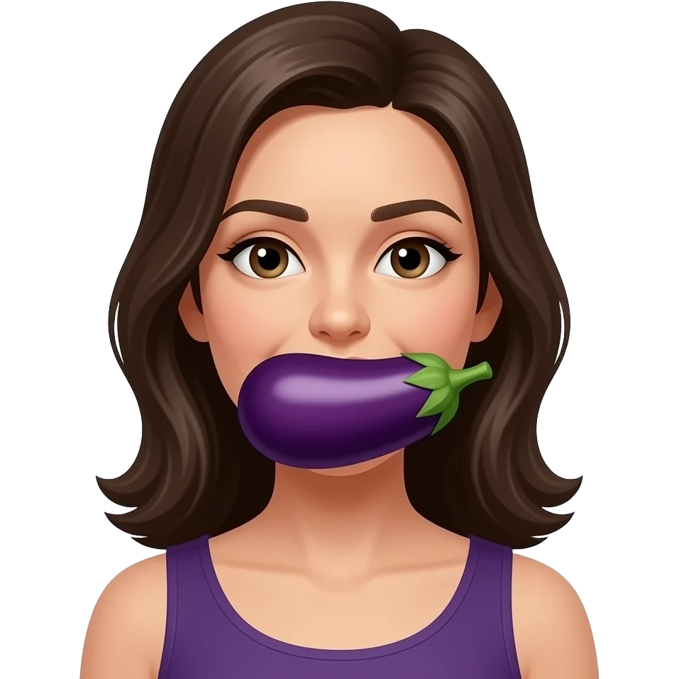 Mouth deep on eggplant emoji