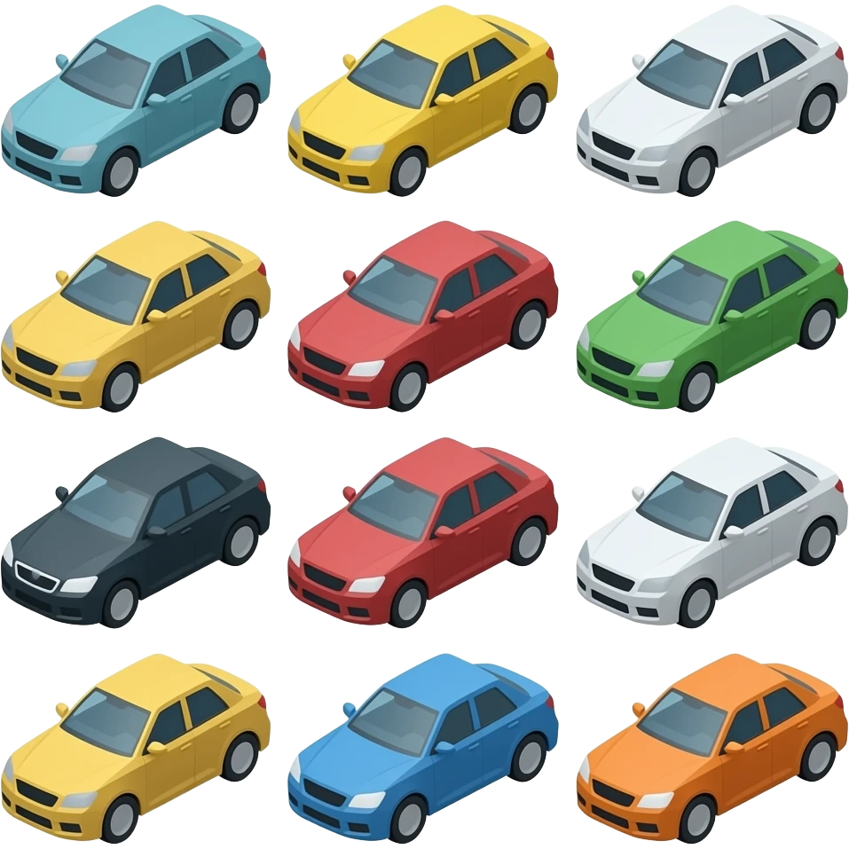 Diffrent lowpoly cars emoji