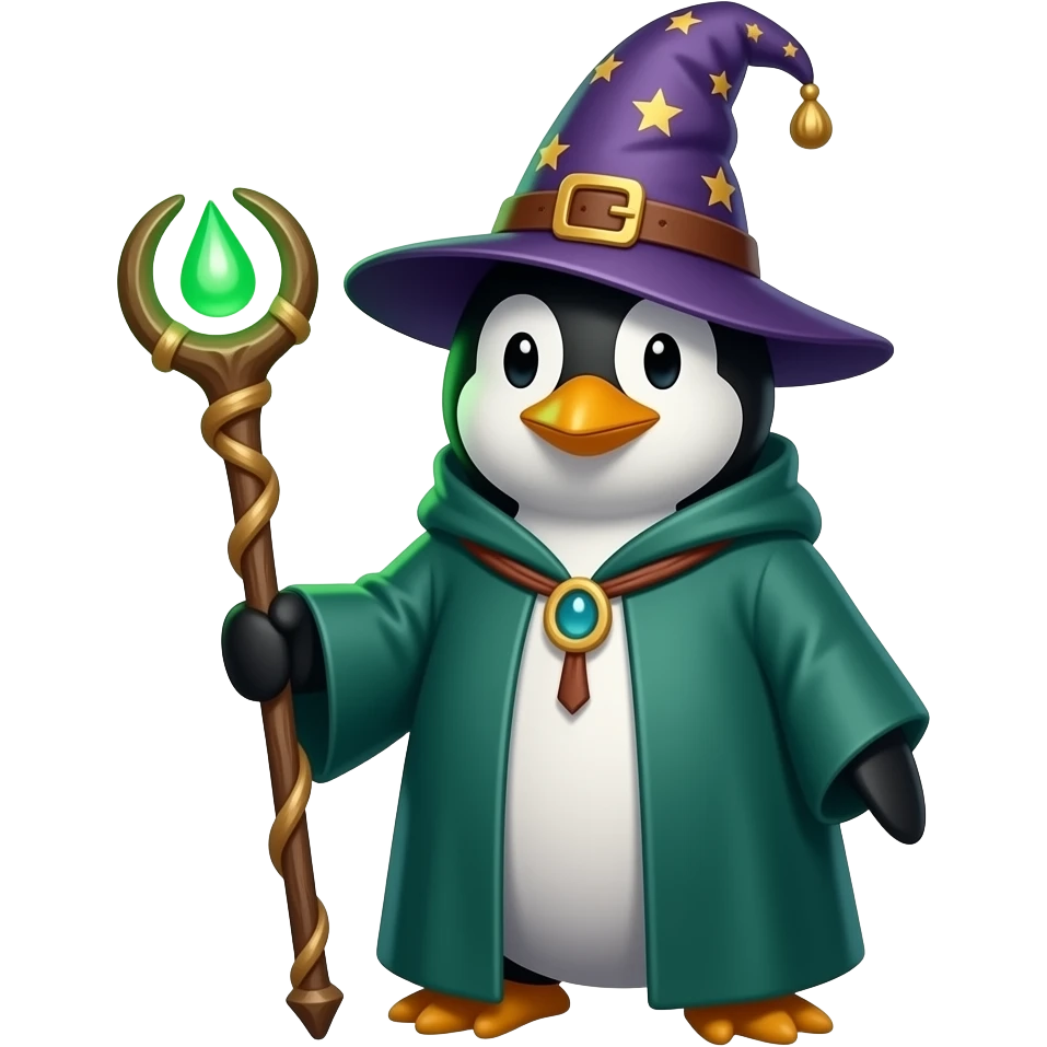 Penguin Wizard emoji