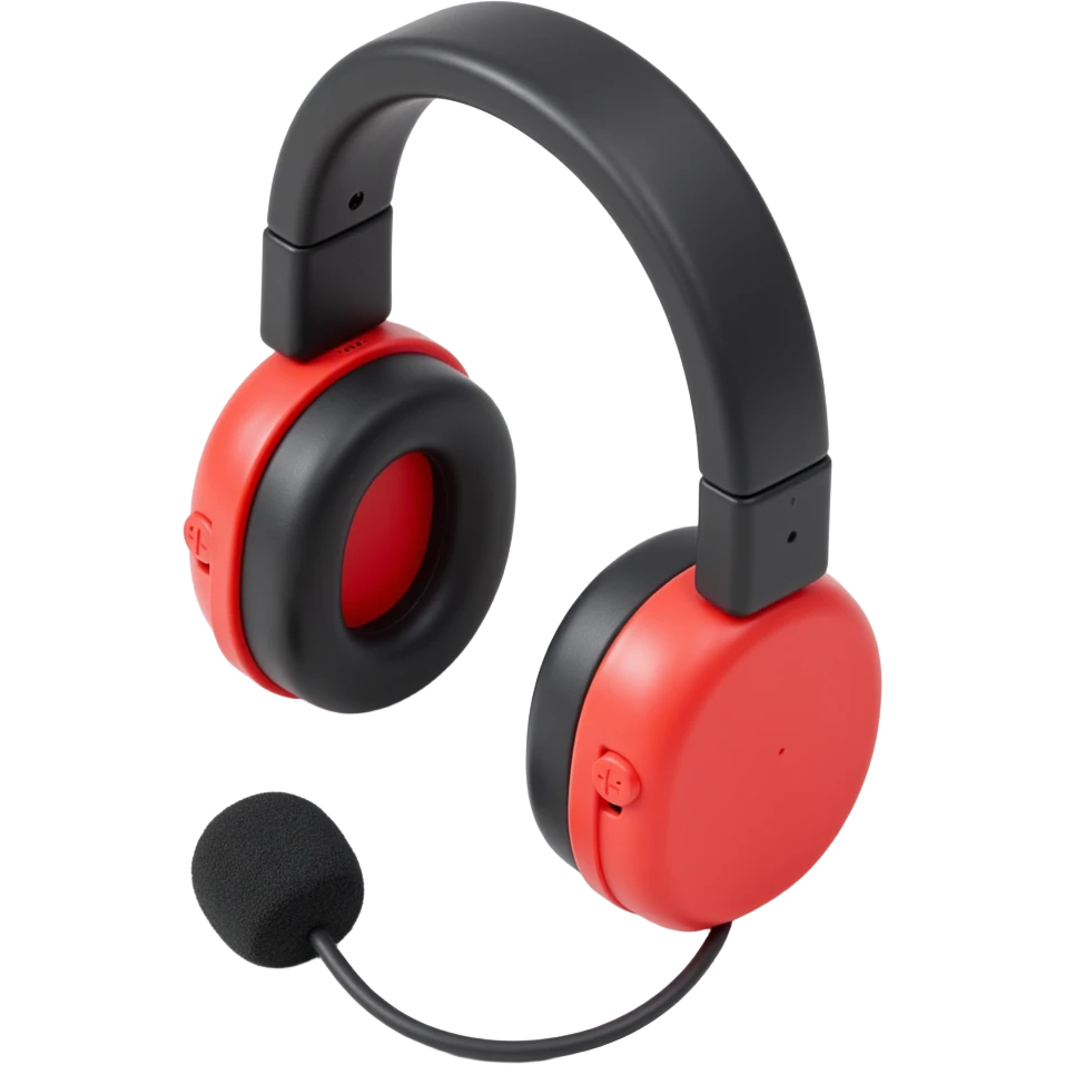 over the hear headphones with a mic emoji