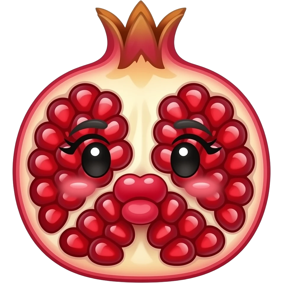 Pomegranate kissy face emoji