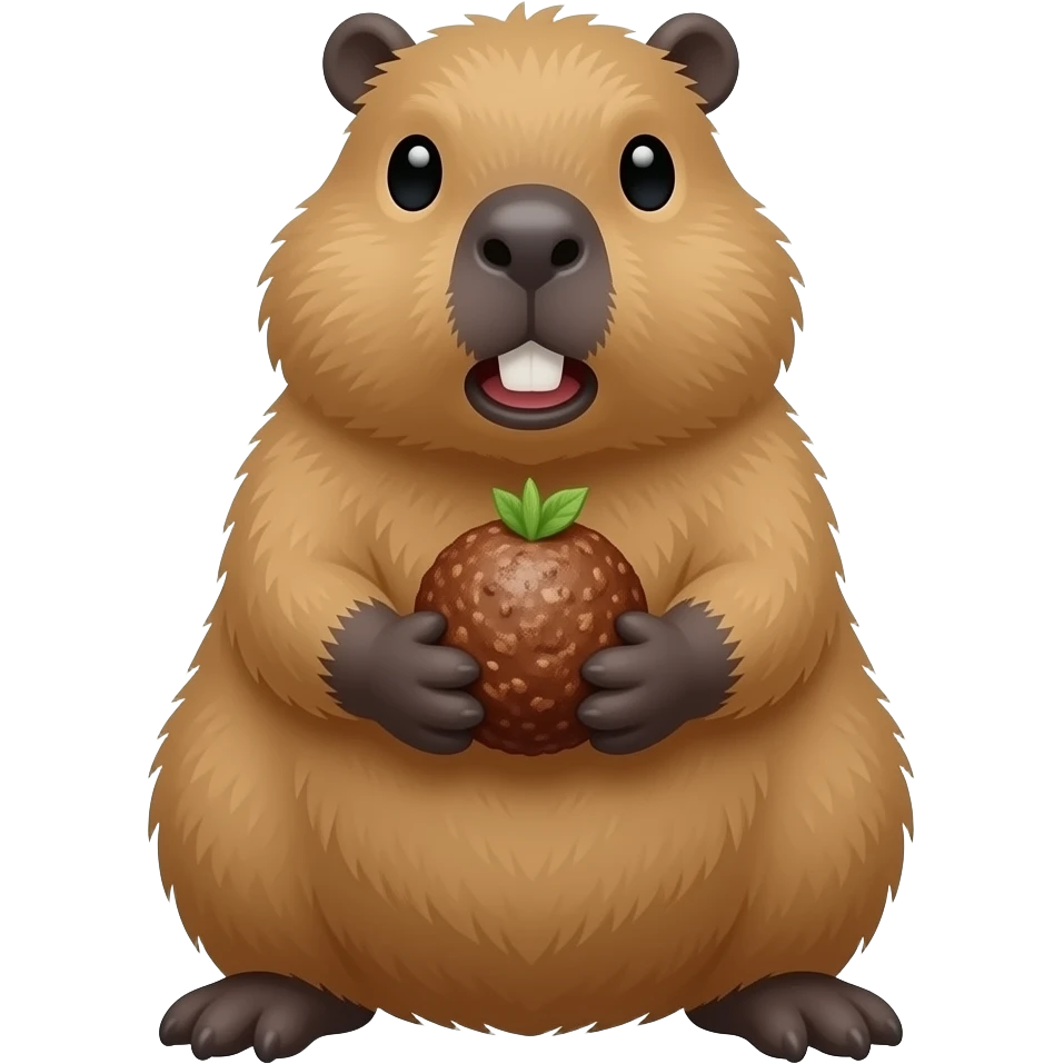 Capybarasan woth vegan meatballs emoji