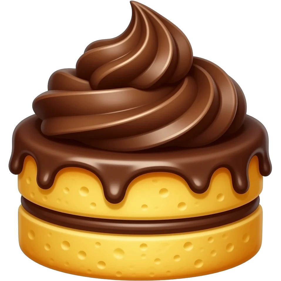 yellow cake with chocolate frosting emoji